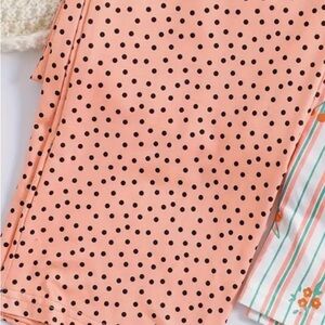 Polka Dot Pajamas Pants - Peach Large 95% Polyester and 5% Spandex NWOT